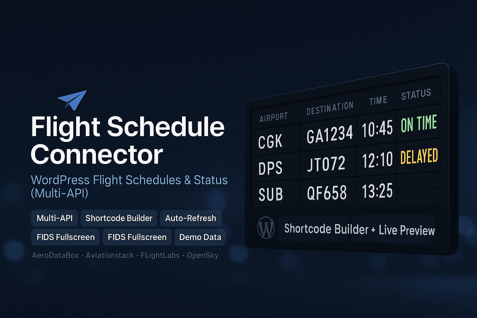 Flight Schedule Connector - Wordpress Plugin 12